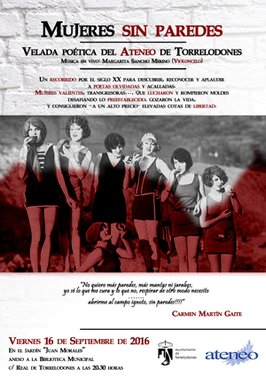 El Ateneo de Torrelodones dedica una velada poética a “Mujeres sin paredes”