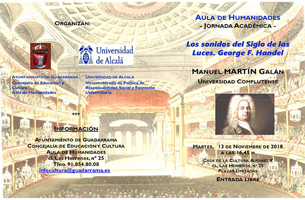 El Aula de Humanidades ofrece un recorrido por la obra de Handel