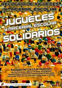 recogida de juguetes y material escolar