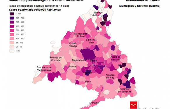 Actualizado el mapa epidemiológico de los casos por coronavirus en la región