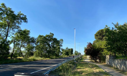 Nueva iluminación en la M-600 en el acceso a San Lorenzo de El Escorial