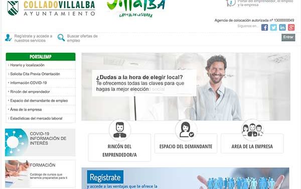 Nuevo portal de empleo de Collado Villalba, una plataforma digital de intermediación laboral