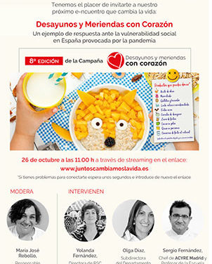 Desayunos y meriendas #ConCorazón para niños atendidos por Cruz Roja