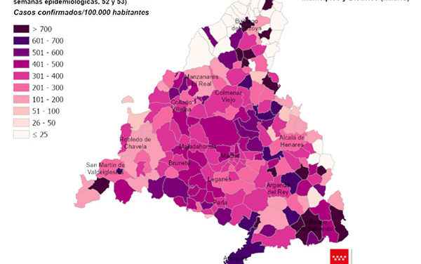 La incidencia en Torrelodones continúa en 468,02 y en Galapagar sube hasta los 435,66