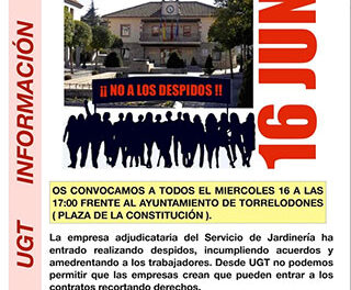 UGT convoca una concentración por la contrata de zonas verdes en Torrelodones