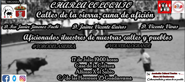 La afición de la sierra de Guadarrama, nueva tertulia de la Asociación cultural taurina