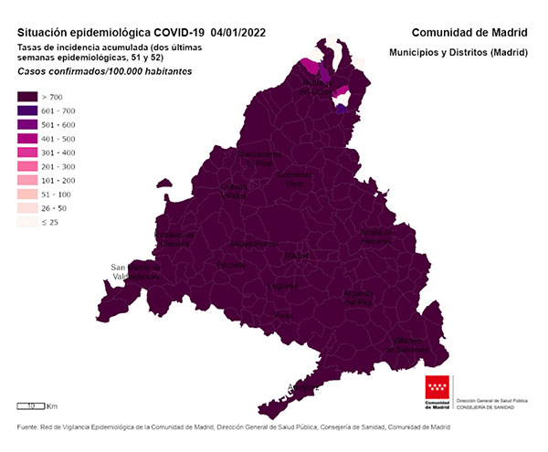 La sexta ola deja una tasa Covid por encima de los 3.000 en Collado Villalba, Alpedrete y Guadarrama