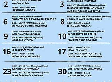 Actividades del Arboreto Luis Ceballos en diciembre