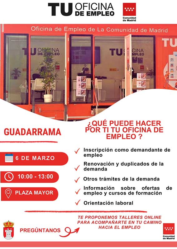 La Oficina de empleo de la Comunidad de Madrid visita Guadarrama