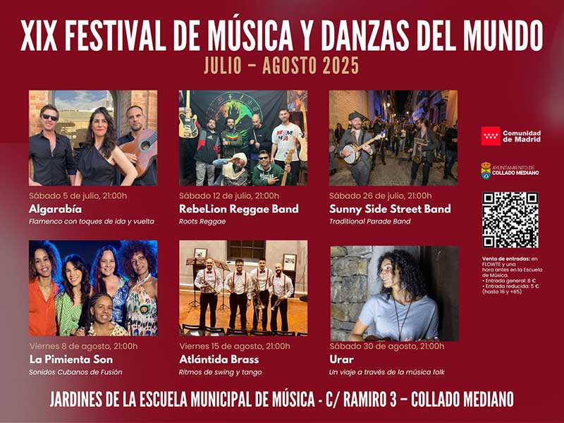Collado Mediano acoge el XIX Festival de Música y Danzas del Mundo
