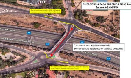 Desde el 4 de agosto, cortado el paso superior de la A6 en Torrelodones