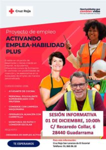 Cruz Roja de San Lorenzo de El Escorial lleva su programa de empleo hasta Guadarrama