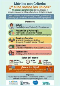 Torrelodones debate en familia sobre el uso del móvil: "Móviles con Criterio: ¿Y si no somos los únicos?"