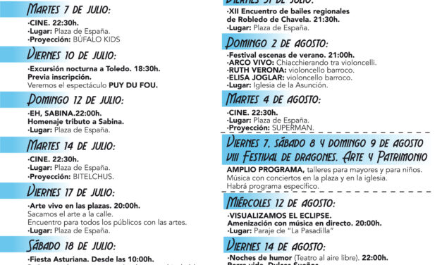 Robledo de Chavela inaugura su agenda de verano con música, cine, flamenco y dragones hasta agosto