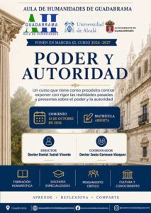 El Aula de Humanidades de Guadarrama abre la matrícula para el curso 2026-2027 sobre Poder y Autoridad