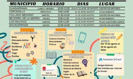 Guadarrama abre hasta el 28 de agosto las inscripciones para los talleres de mayores