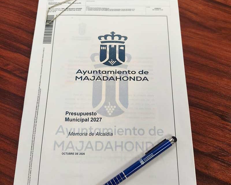 Majadahonda roza los 100 millones de presupuesto para 2027 y supera el millón en inversiones