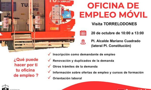 Torrelodones recibe el martes 20 la visita de la oficina móvil de empleo de la Comunidad de Madrid